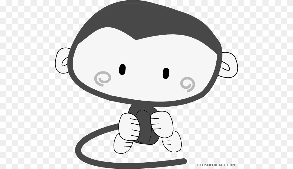 Cute Monkey Animal Black White Clipart Images Cute Monkey, Plush, Toy Free Png