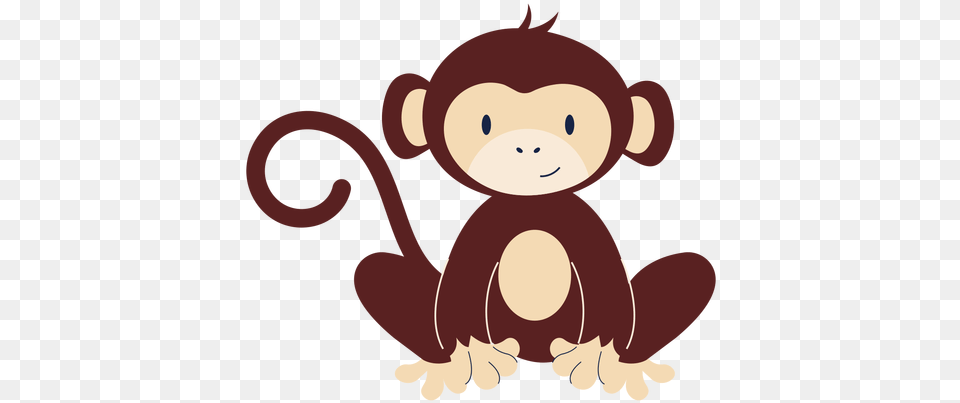 Cute Monkey Animal Flat Macaco Em, Bear, Mammal, Wildlife, Cartoon Free Png Download