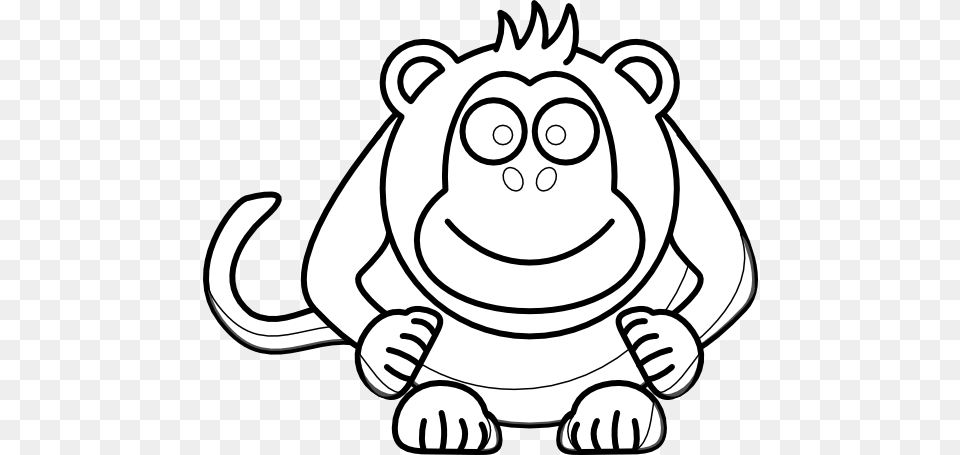 Cute Monkey Clip Art Black And White, Ammunition, Grenade, Weapon, Face Png Image