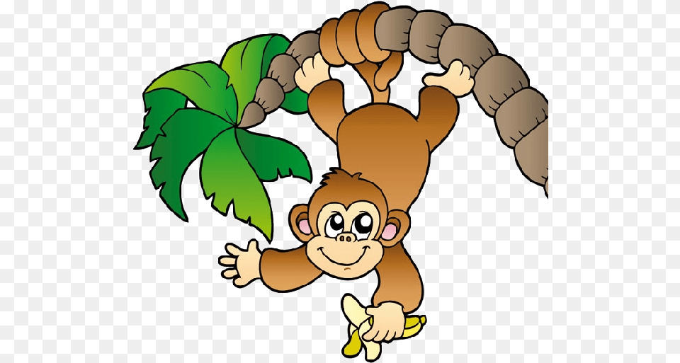 Cute Monkey Clip Art Cute Monkey Clipart Cute Monkey Hanging From A Tree, Cartoon, Baby, Person Free Png