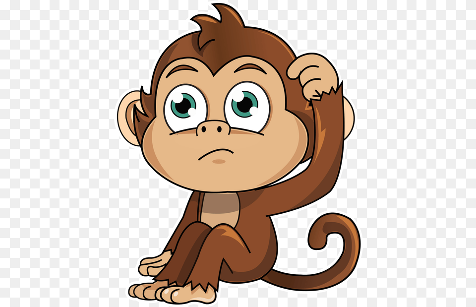 Cute Monkey Stickers Messages Sticker 6 Stiker Monkey Animation Animal Pics Hd, Baby, Person, Face, Head Png