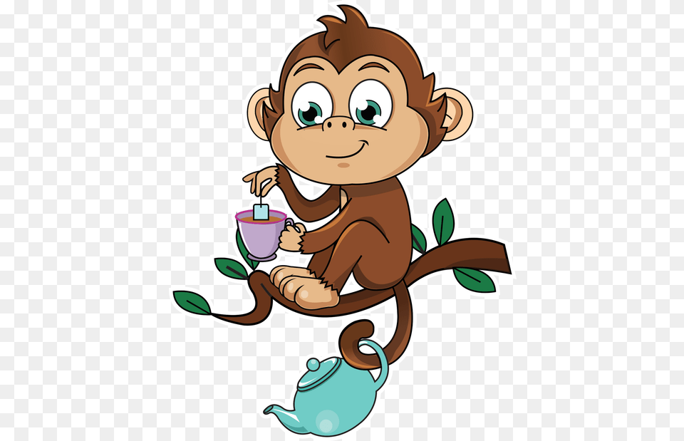 Cute Monkey Stickers Messages Sticker Monkey Animation, Face, Head, Person, Baby Png Image