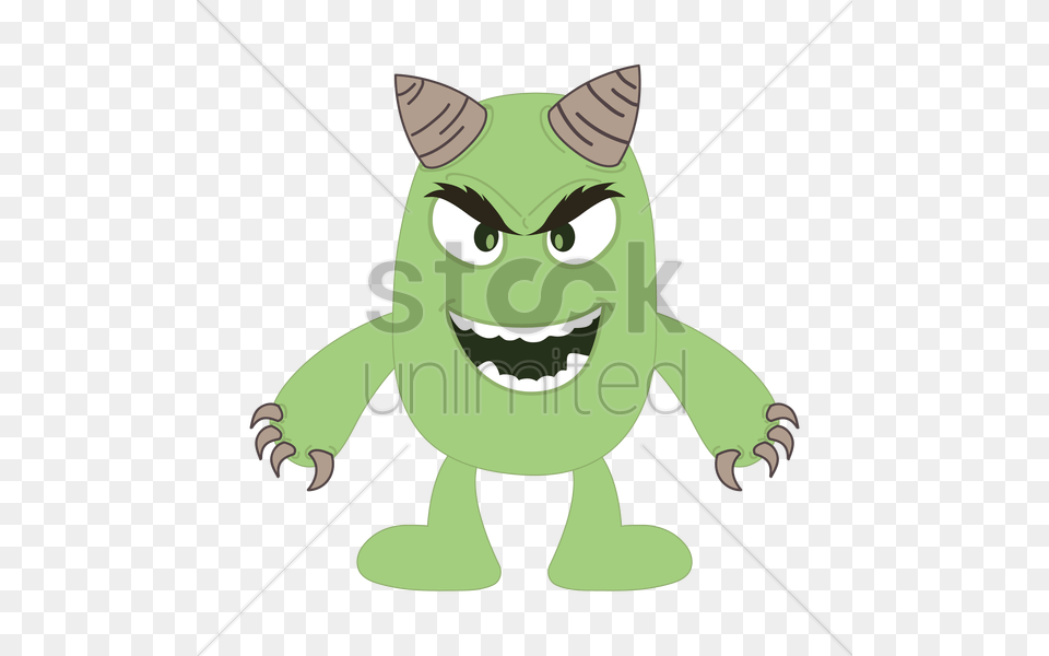 Cute Monster With Evil Smile Vector, Baby, Person, Green Free Transparent Png