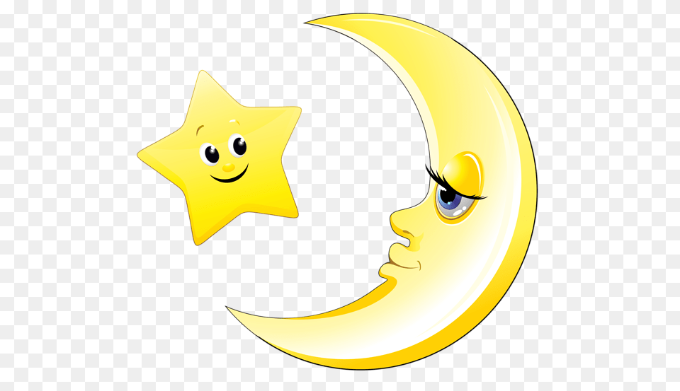 Cute Moon And Star Clipart Picture Babychild Clip, Night, Outdoors, Nature, Symbol Png Image