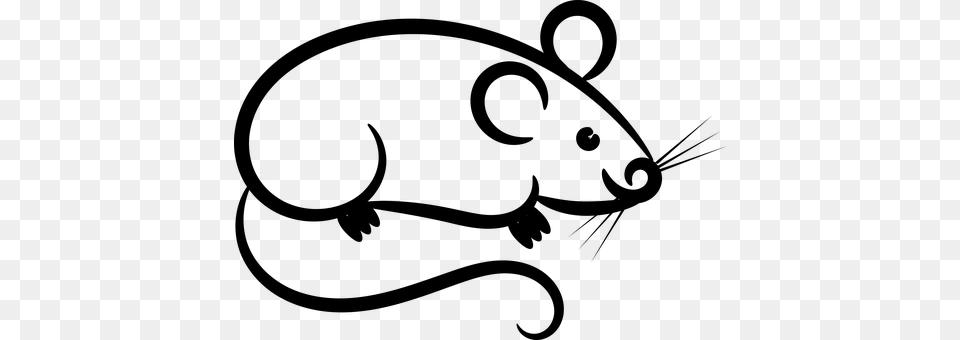 Cute Mouse Gray Beard Pink Ears Image And Clipart Mice Clipart Black And White Free Png