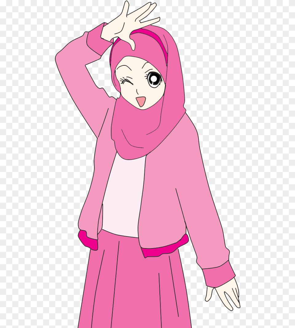 Cute Muslimah Doodle Cartoon Muslimah, Adult, Person, Woman, Female Free Png