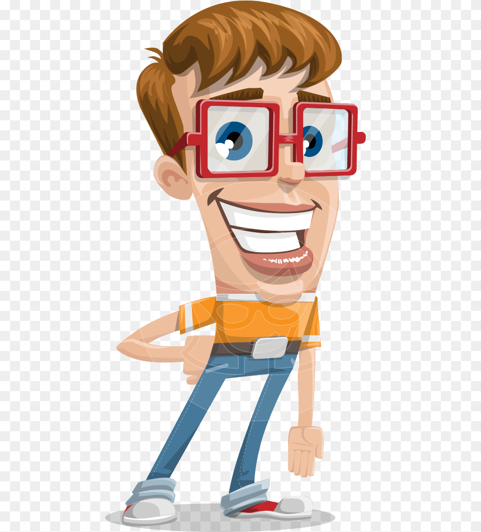 Cute Nerd With Glasses Cartoon Vector Character Aka Cartoon Guy With Glasses, Photography, Baby, Person, Book Free Transparent Png