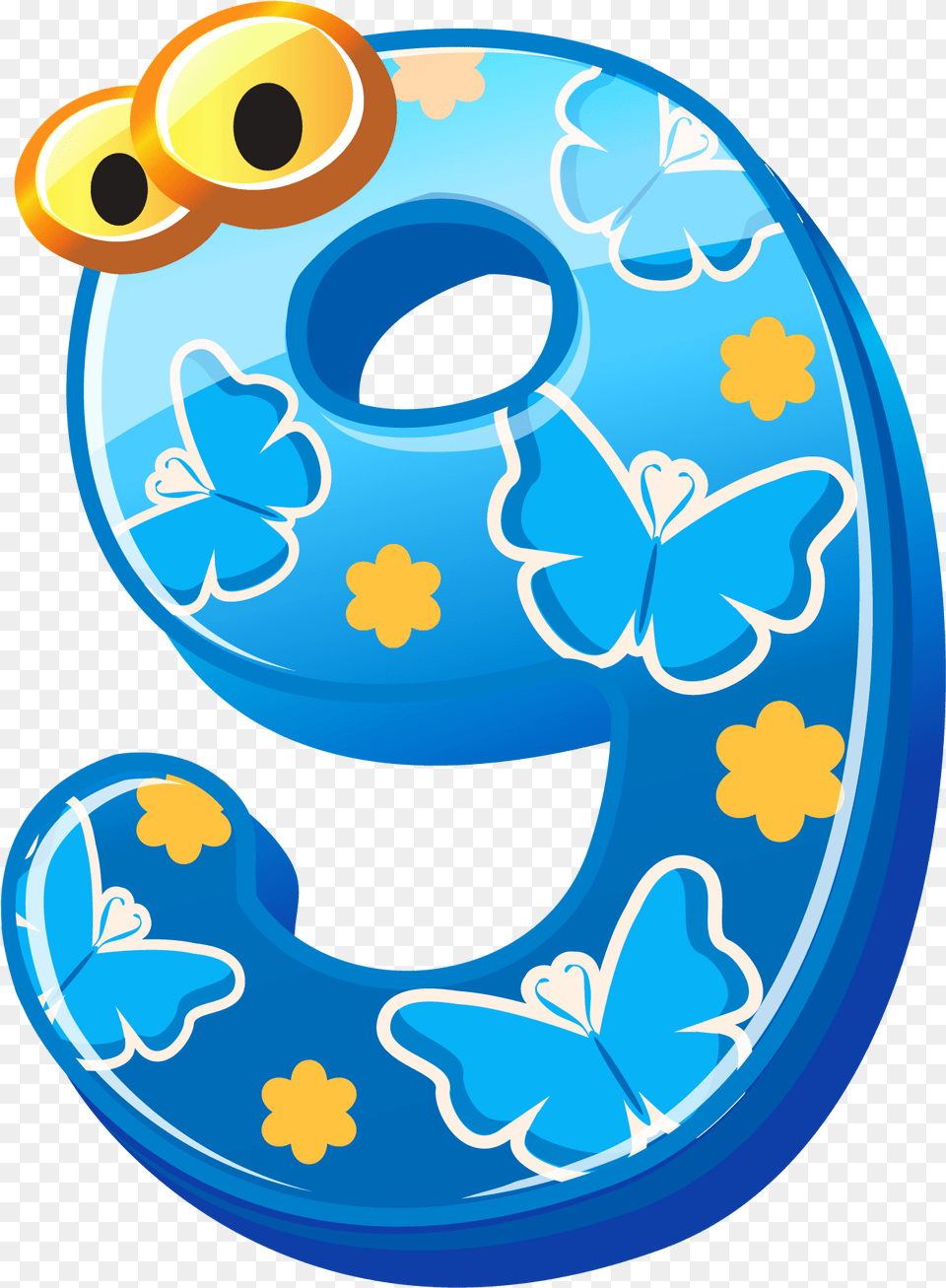 Cute Number Nine Clipart Image Number 9 Clipart, Symbol, Text, Tape Free Png Download