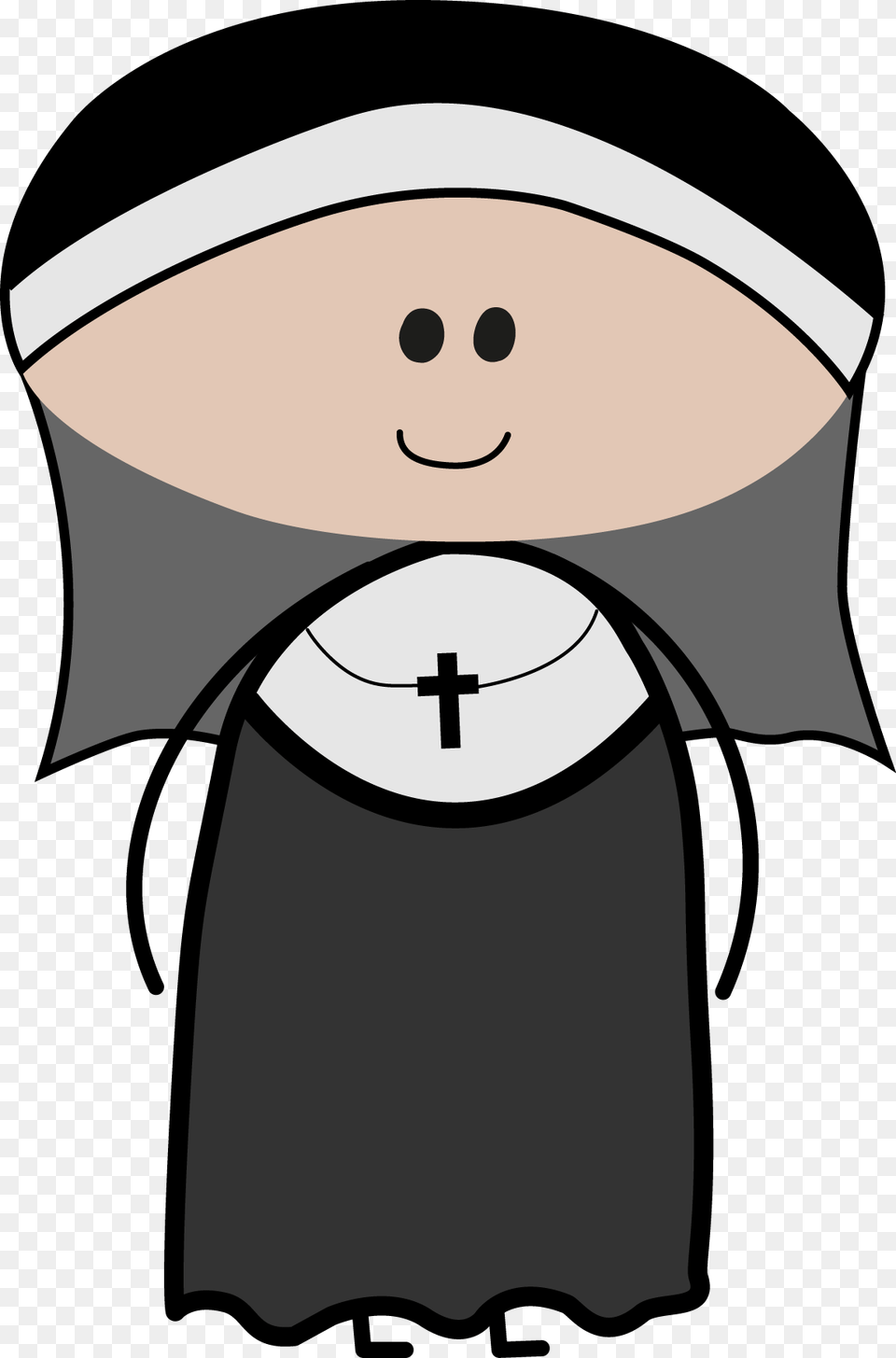 Cute Nun Clipart, Clothing, Hat, People, Person Png Image