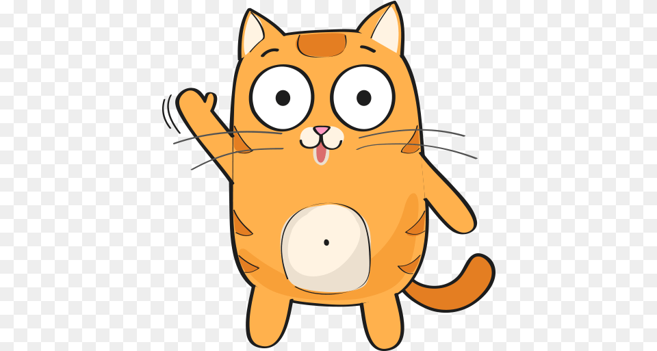 Cute Orange Cat Stickers Wastickerapps Clip Art, Plush, Toy, Bag, Animal Png Image