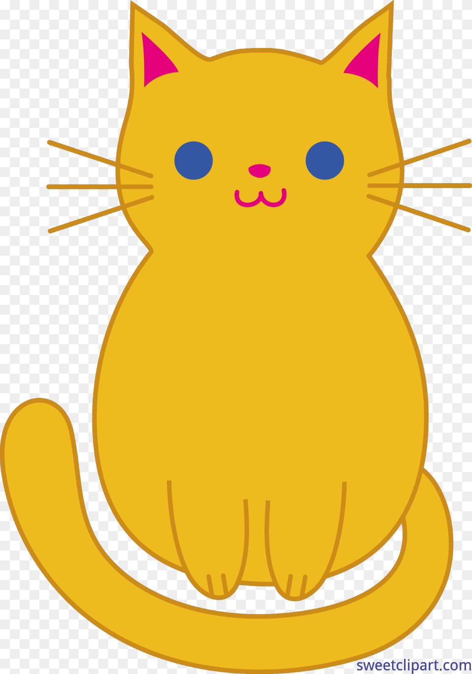 Cute Orange Kitty Cat Clip Art, Animal, Mammal, Pet Png Image