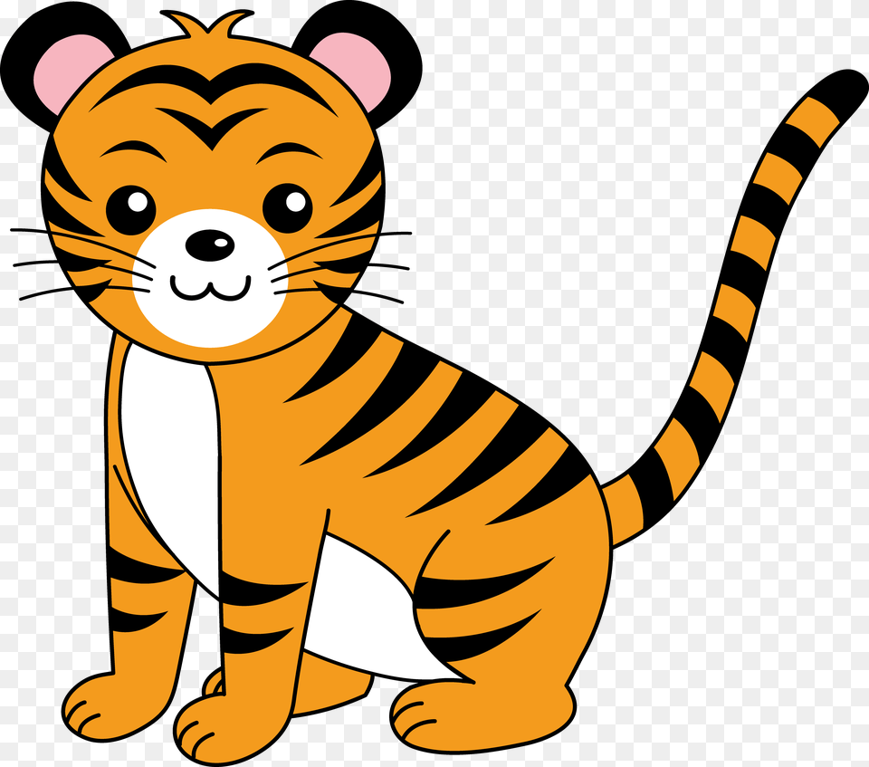 Cute Orange Tiger Cub, Face, Head, Person, Animal Free Png