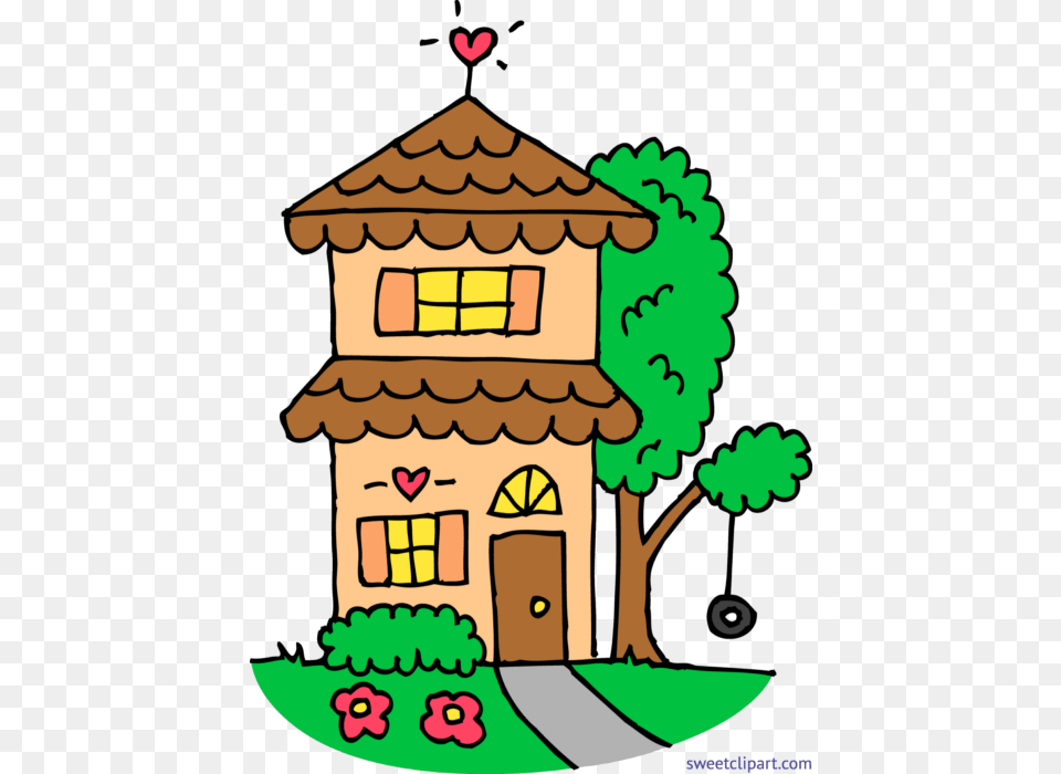 Cute Orange Two Story House Clip Art, Sweets, Food, Neighborhood, Cookie Free Png Download