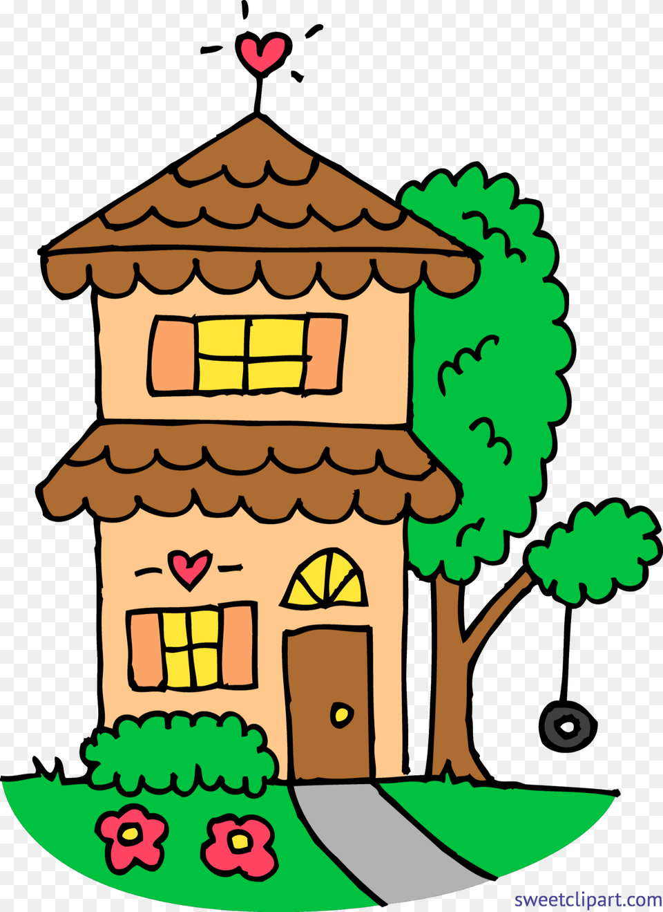 Cute Orange Two Story House Clip Art, Sweets, Food, Neighborhood, Cookie Png Image