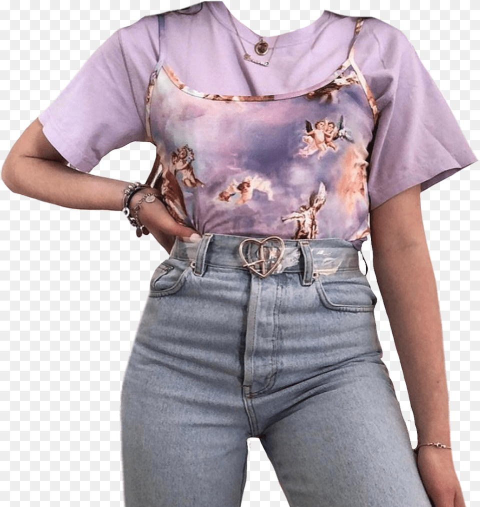 Cute Outfit Outfits Purple Angels Aesthetic Moodboard Sagittarius As A Teen, Blouse, Clothing, Sleeve, Woman Free Transparent Png