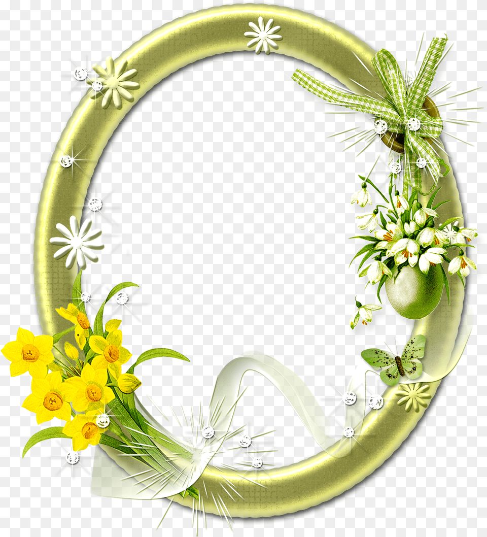 Cute Oval Flower Frame Condolence Photo Frame Design, Flower Arrangement, Plant, Wreath Free Png