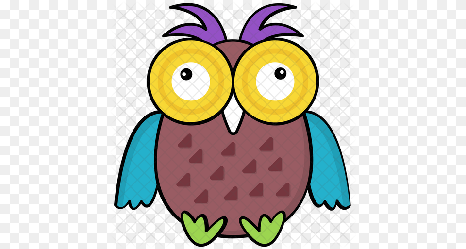 Cute Owl Icon Of Colored Outline Style Birds Park, Food, Fruit, Pineapple, Plant Png