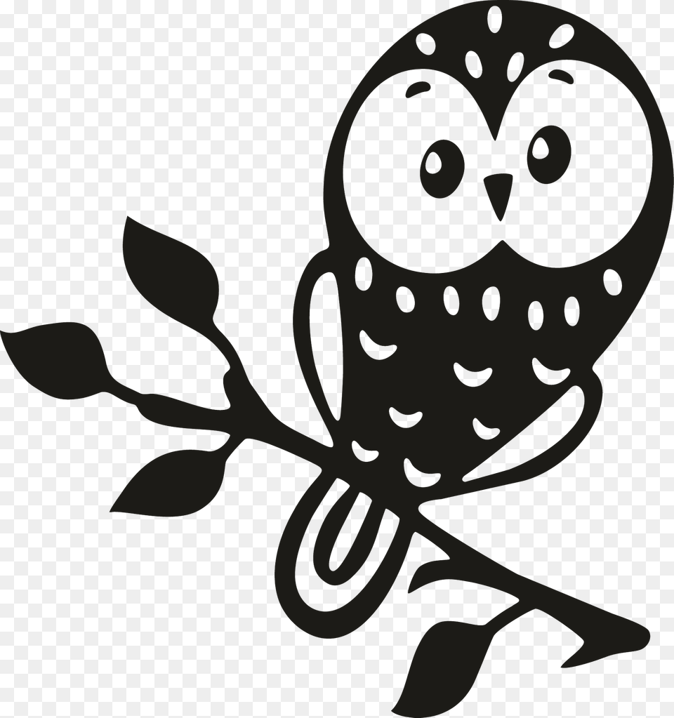 Cute Owl On Branch Clipart, Art, Animal, Bird, Fish Free Transparent Png