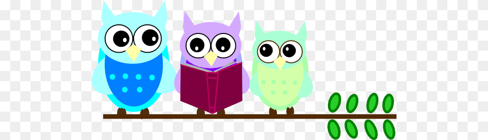 Cute Owl With Books Public Domwin Clip Art Owl Family Reading, Purple, Animal, Cat, Mammal Free Png