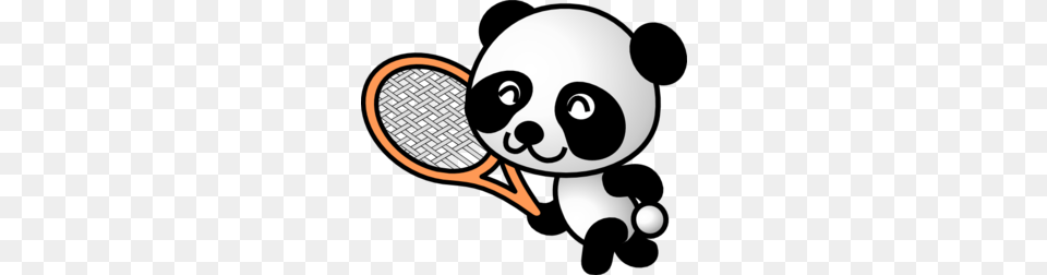 Cute Panda Bear Clipart, Racket, Sport, Tennis, Tennis Racket Png