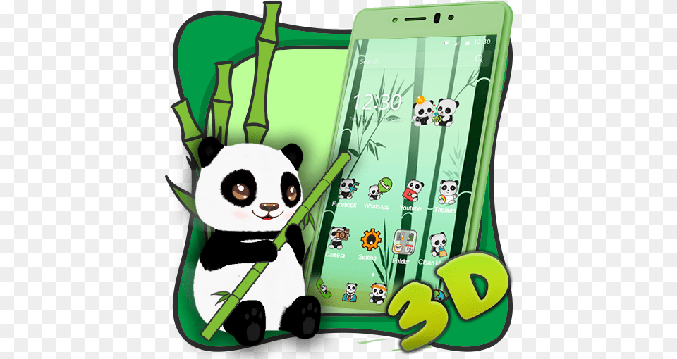 Cute Panda Cartoon 3d Theme Apk 1 Mobile Phone, Electronics, Mobile Phone, Animal, Bear Png