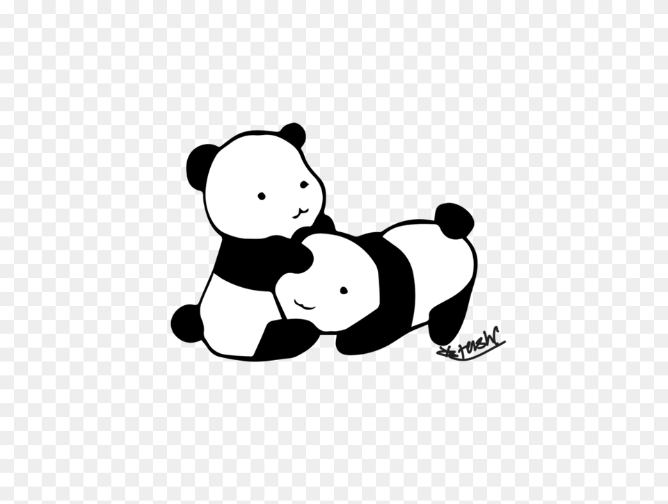 Cute Panda Tumblr Animal, Bear, Mammal, Stencil Free Png Download