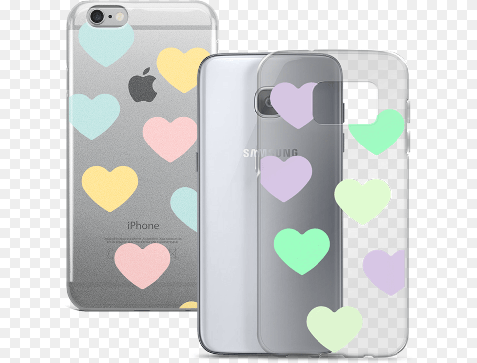 Cute Pastel Hearts Clear Iphone Samsung Phone Cases Iphone 7 Clear Case Ultra Thin Tpu Cover Protective, Electronics, Mobile Phone Free Png