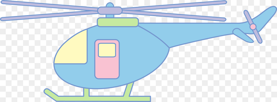 Cute Pastel Helicopter, Aircraft, Transportation, Vehicle Free Png Download