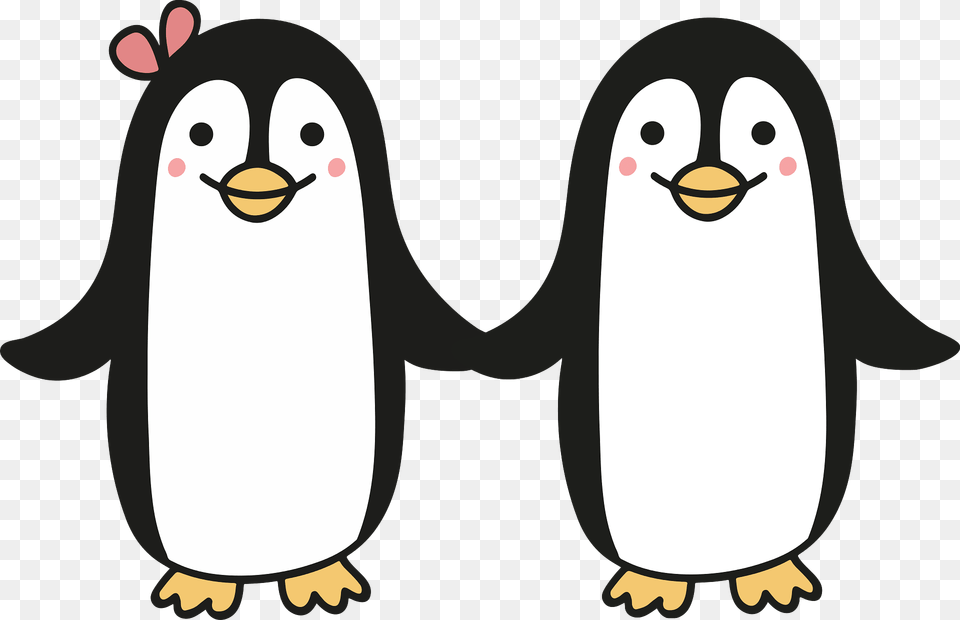 Cute Penguin Couple Clipart, Animal, Bird, Kangaroo, Mammal Png