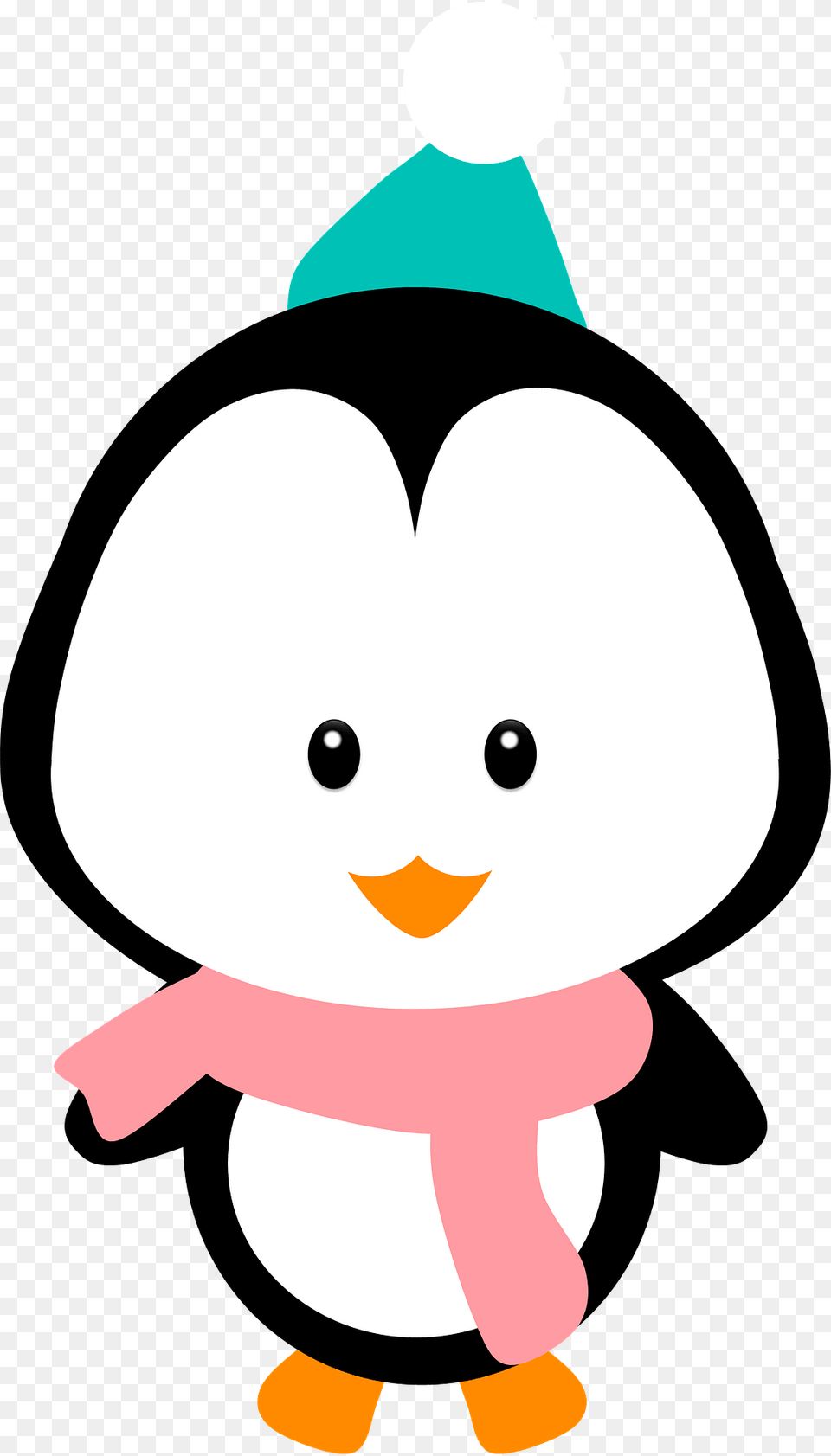 Cute Penguin In Hat And Scarf Clipart, Nature, Outdoors, Snow, Snowman Free Png