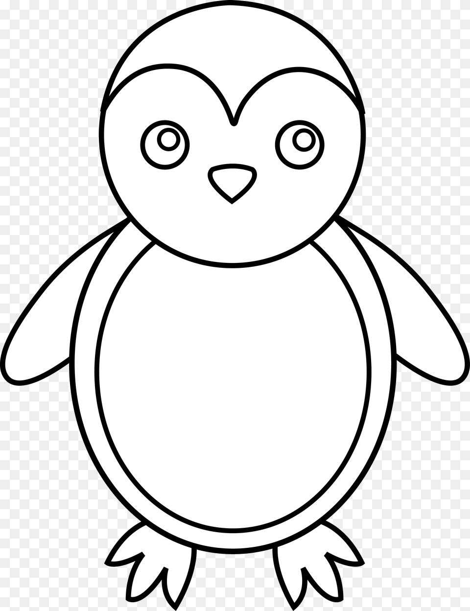 Cute Penquine Clipart Black And White, Animal, Bear, Mammal, Wildlife Free Transparent Png