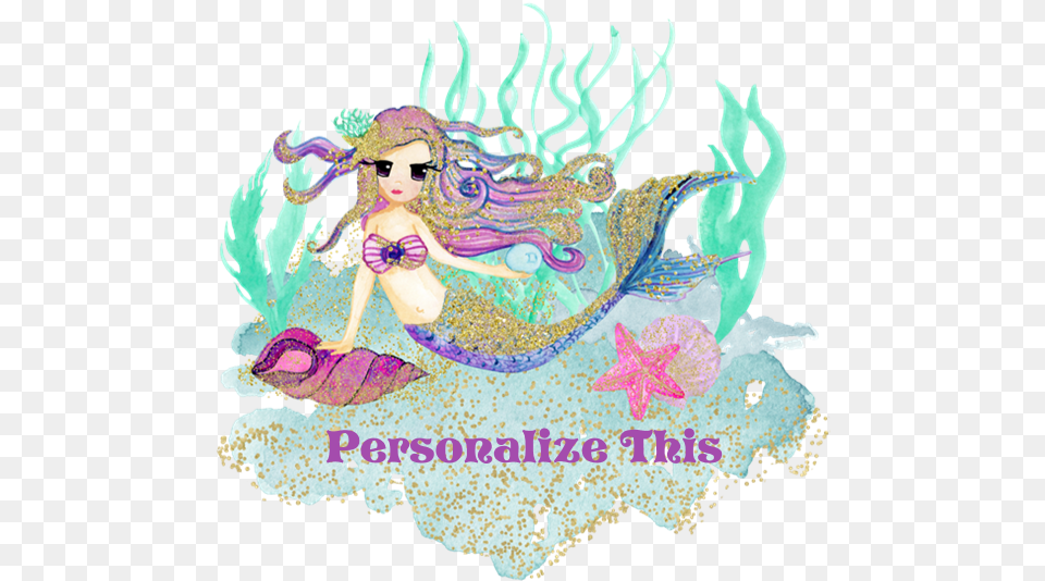 Cute Personalized Mermaid Pillow Case Mermaid Shirts, Purple, Carnival, Adult, Wedding Png