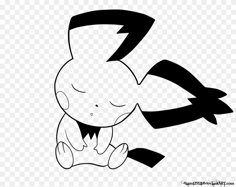 Cute Pichu Coloring Pages, Gray Free Png Download