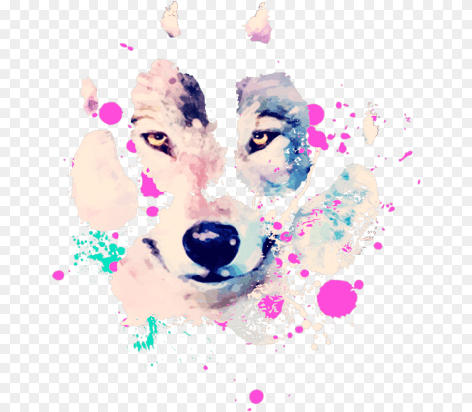 Cute Picture Of Wolf, Purple, Person, Art, Collage Free Png