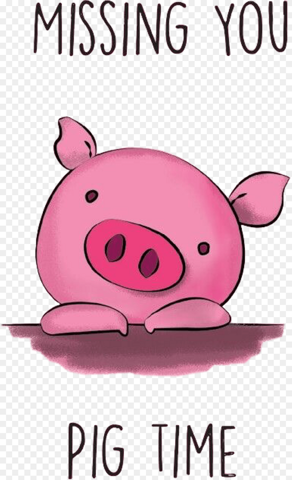 Cute Pig Missyou Illustration Freetoedit Pig Miss You, Book, Publication Png Image