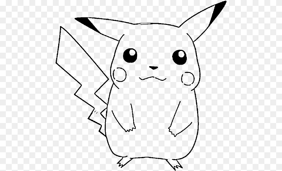 Cute Pikachu Pokemon Coloring, Stencil Png