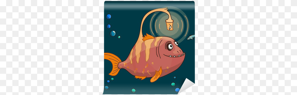 Cute Pink Angler Fish Underwater With His Small Friend Angler Fish Cute, Water, Animal, Sea Life, Aquatic Free Png Download