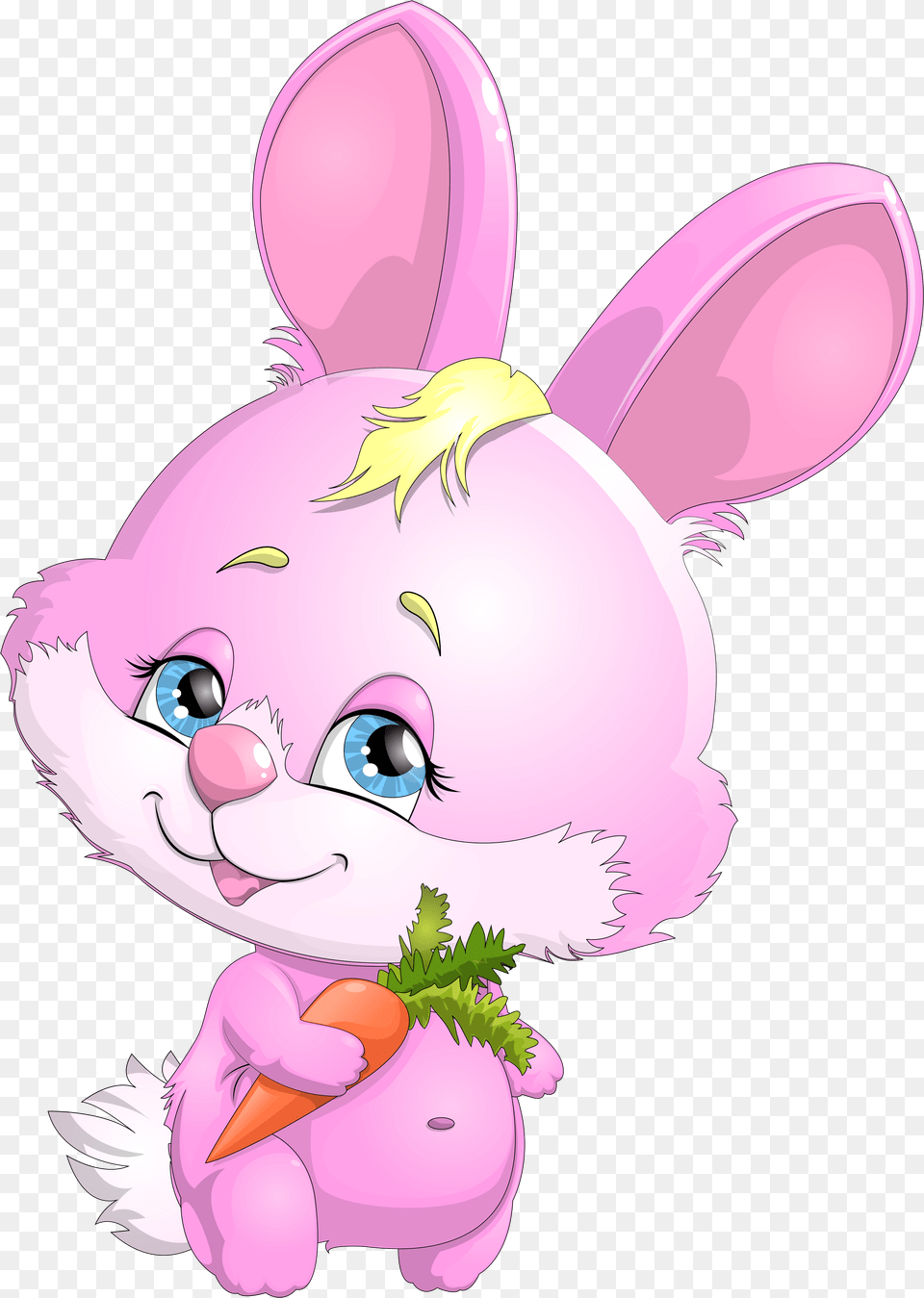 Cute Pink Bunny With Carrot Clipart Picture Cute Pink Rabbit Clipart, Purple, Book, Comics, Publication Png