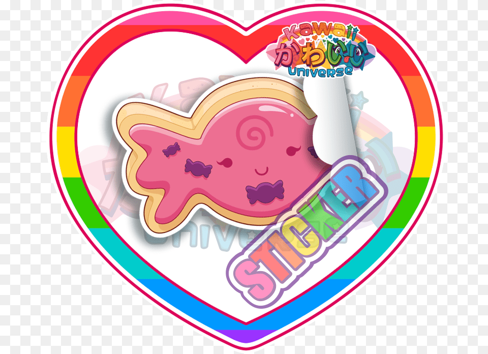 Cute Pink Candy Sugar Cookie Sticker, Food, Sweets, Ketchup Free Png Download