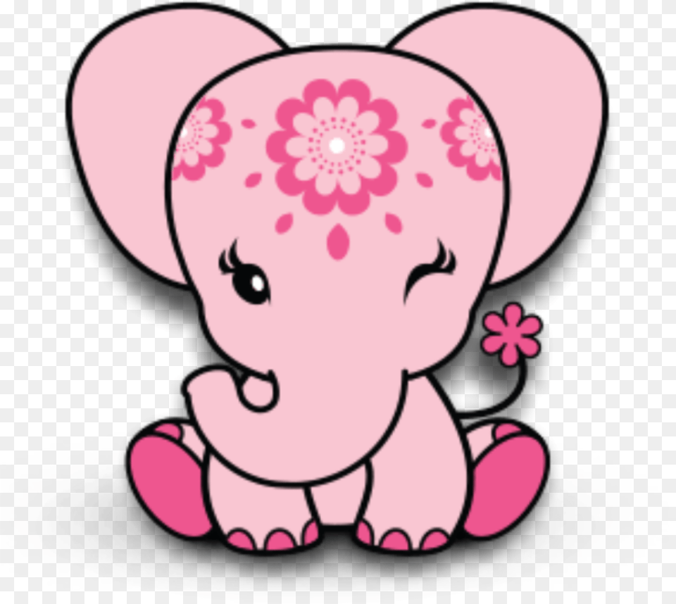 Cute Pink Elephant Download Pink Baby Elephant Cartoon, Person, Face, Head Png Image