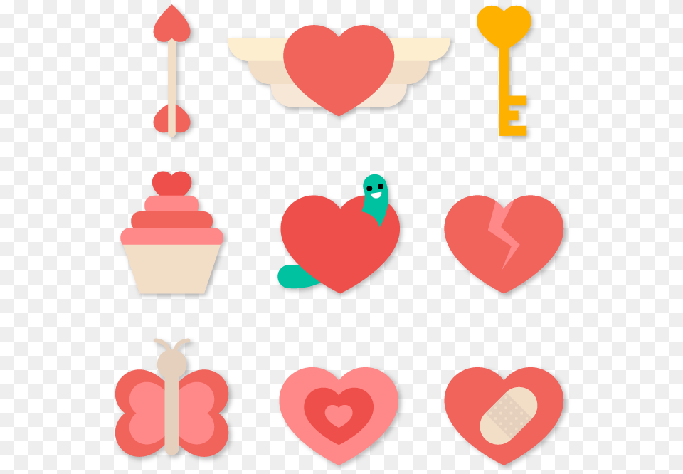 Cute Pink Love Sticker Flat Download Sticker, Heart, Dynamite, Weapon, Animal Png Image
