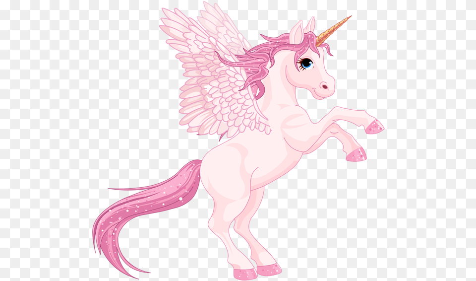 Cute Pink Pegasus Clipart Unicorn With Transparent Background, Animal, Horse, Mammal Png Image