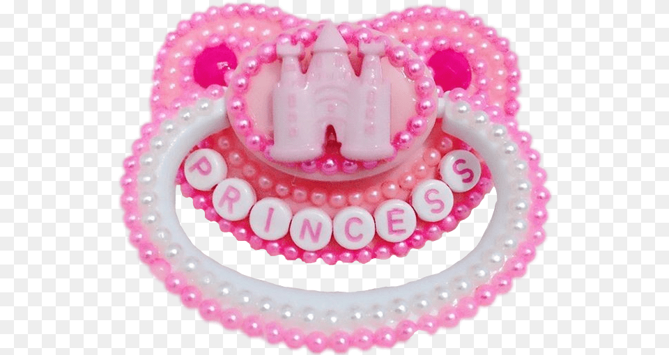 Cute Pink Princess Pacifier Ddlg Little Cute Pink Pacifier, Birthday Cake, Cake, Cream, Dessert Png Image