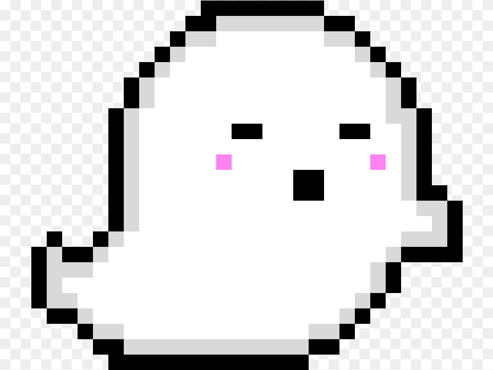 Cute Pixel Black And White Stock Download Transparent Cute Ghost, Outdoors, Nature, Snow, Animal Png