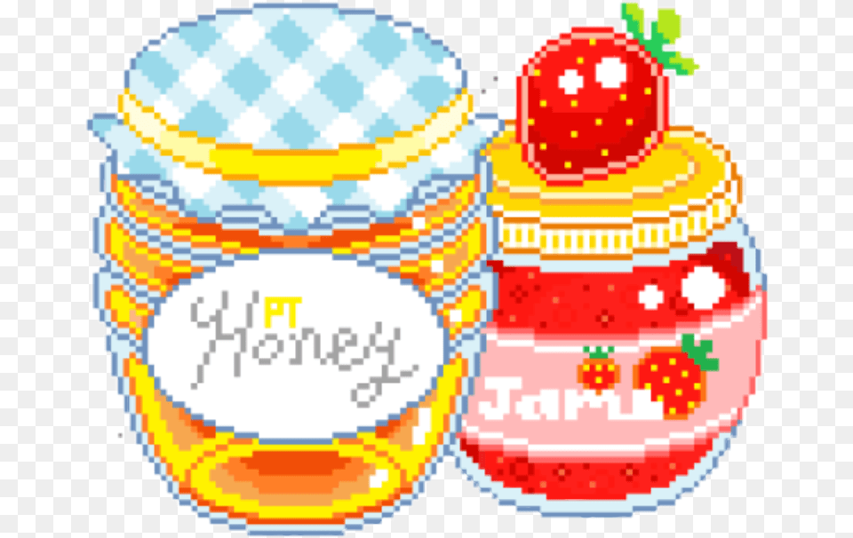 Cute Pixel Pastel Sticker Pixel Honey, Jar, Food, Jam, Qr Code Free Transparent Png