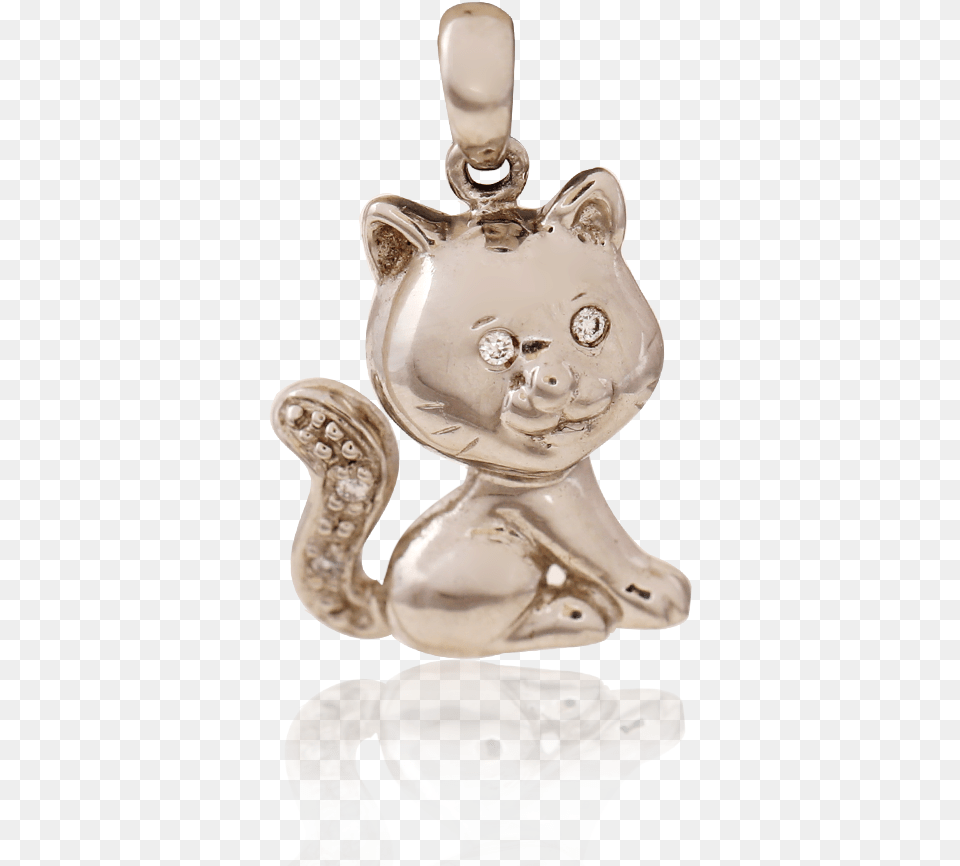 Cute Platinum Kitten Pendant Locket, Accessories, Figurine, Gemstone, Jewelry Free Png Download