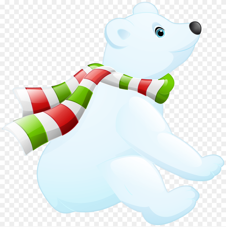 Cute Polar Bear Clip Art, Outdoors, Nature, Snow, Winter Png