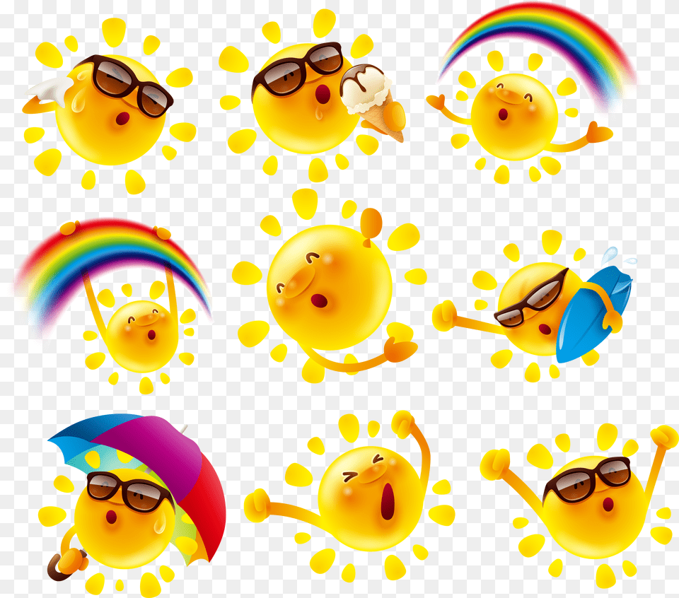 Cute Poster Material Illustration Vector Design Sun Free Transparent Png