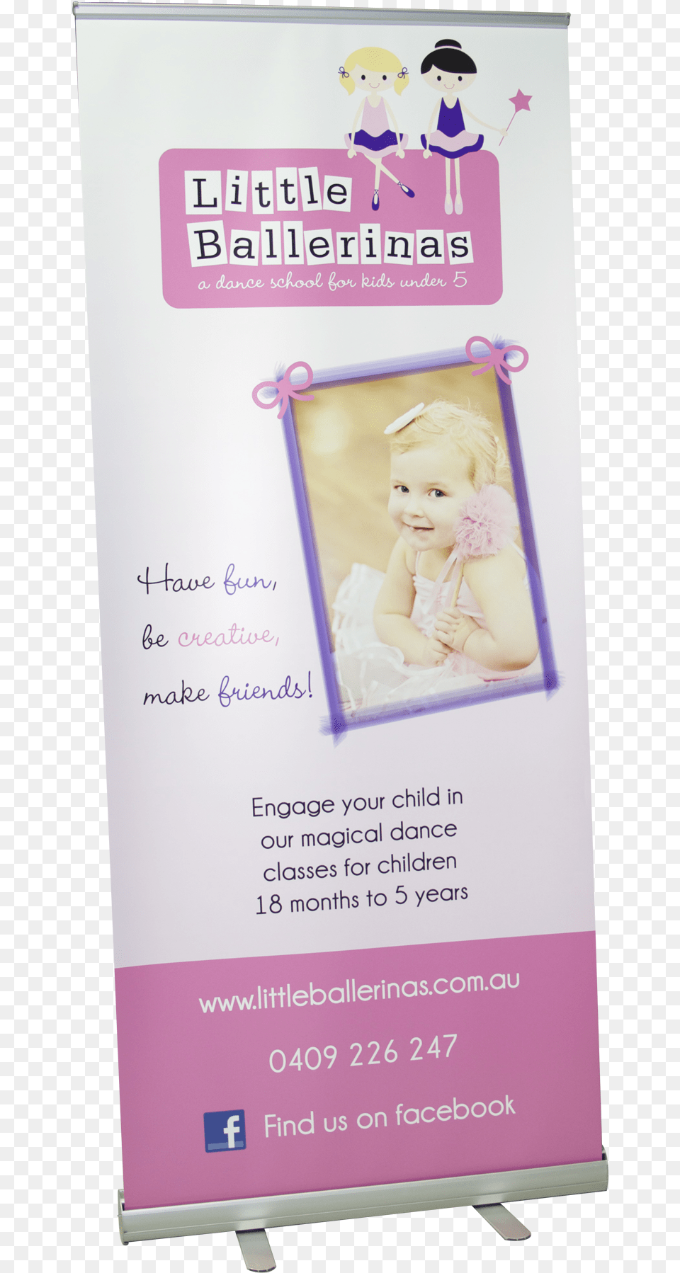 Cute Pull Up Banner For Little Ballerinas Designed Ballerina, Advertisement, Poster, Baby, Person Free Transparent Png