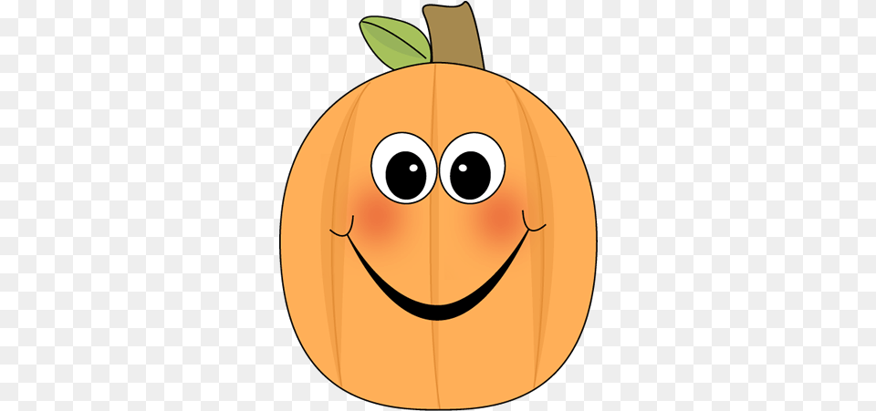 Cute Pumpkin Clip Art Happy Pumpkin Clipart With Face, Vegetable, Food, Produce, Plant Png Image